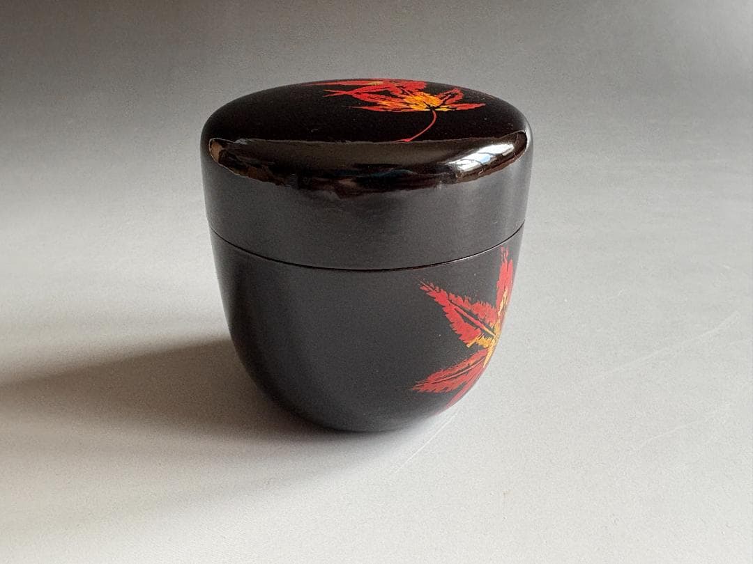 高桑泉斎　紅葉絵一閑大棗　堀内宗完　兼中斎書付　茶道具　薄茶器　表千家　＋掛花入