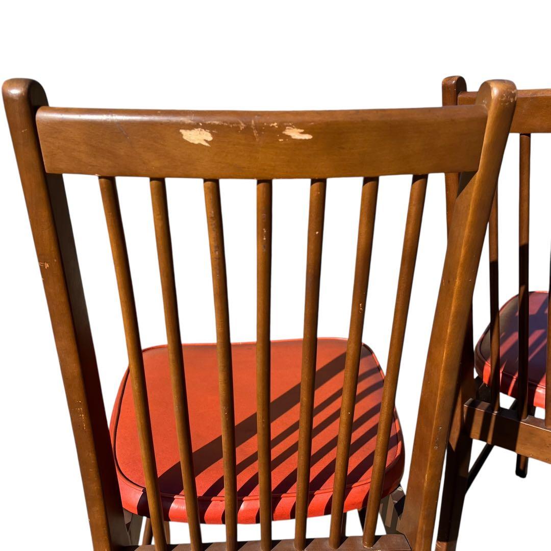 HAMAMOTO（ハマモト）製 木製ダイニングチェア 4脚セット　赤