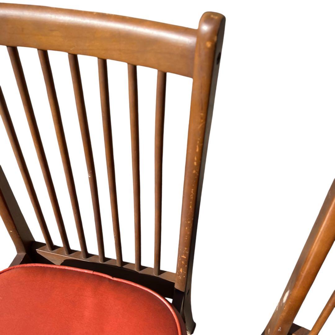 HAMAMOTO（ハマモト）製 木製ダイニングチェア 4脚セット　赤