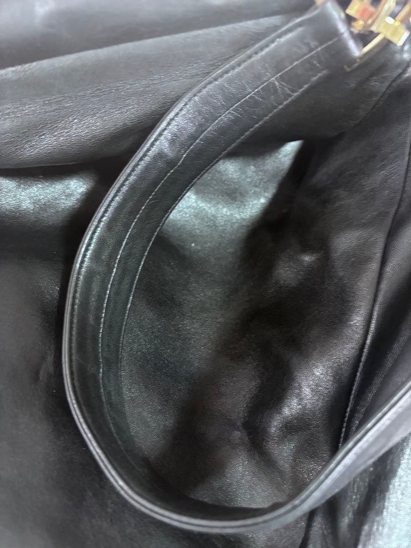 【希少】ロエベ アナグラム チェーン ワンショルダーバッグ ナッパレザー 黒