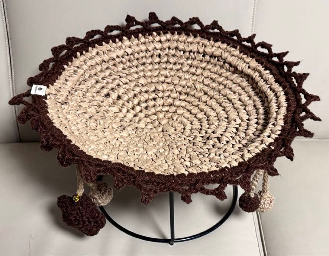 新品　ハンドメイド　猫ベッド&おもちゃ（ベージュ×ブラウン）　magoooz3