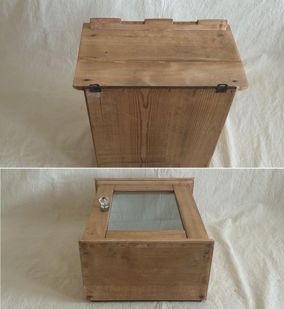 フランスアンティーク　飾り棚　ウォールキャビネット　ガラスケース　ブロカント