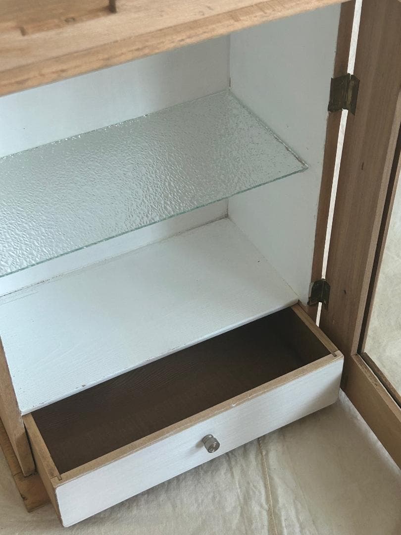 フランスアンティーク　飾り棚　ウォールキャビネット　ガラスケース　ブロカント