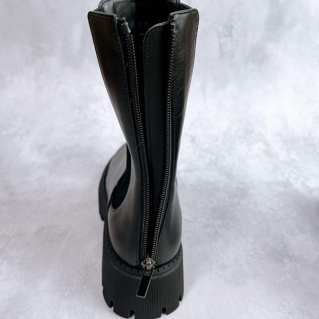 ☆ほぼ新品☆【ウィムガゼット ザポーズ】サイドゴアブーツ (37) 厚底　ジップ