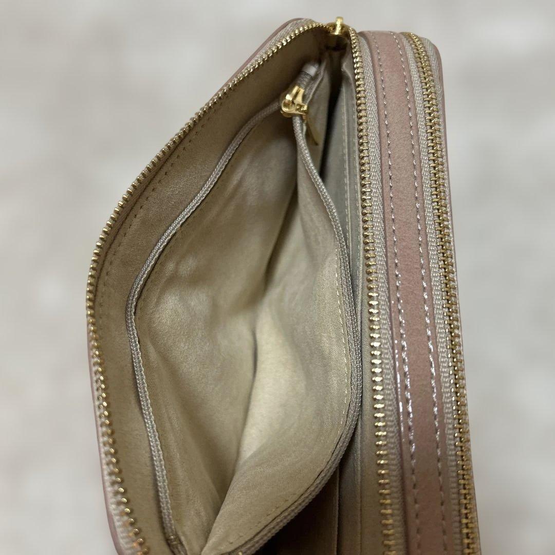 ATAO アタオ アミュレット ローズクォーツ ショルダーウォレット エナメル