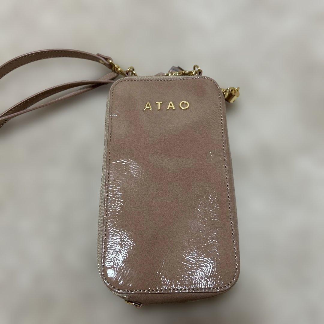 ATAO アタオ アミュレット ローズクォーツ ショルダーウォレット エナメル