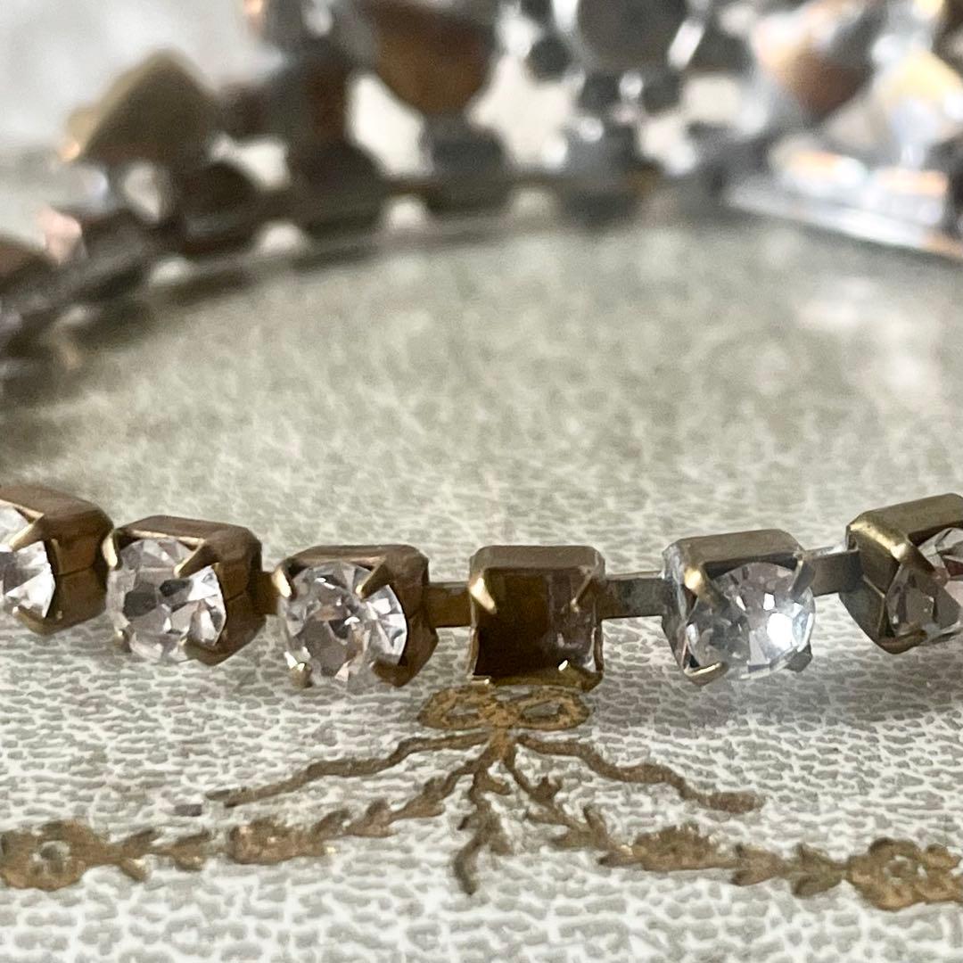 チェコガラスドールティアラA ラインストーン　フランスアンティークヴィンテージ