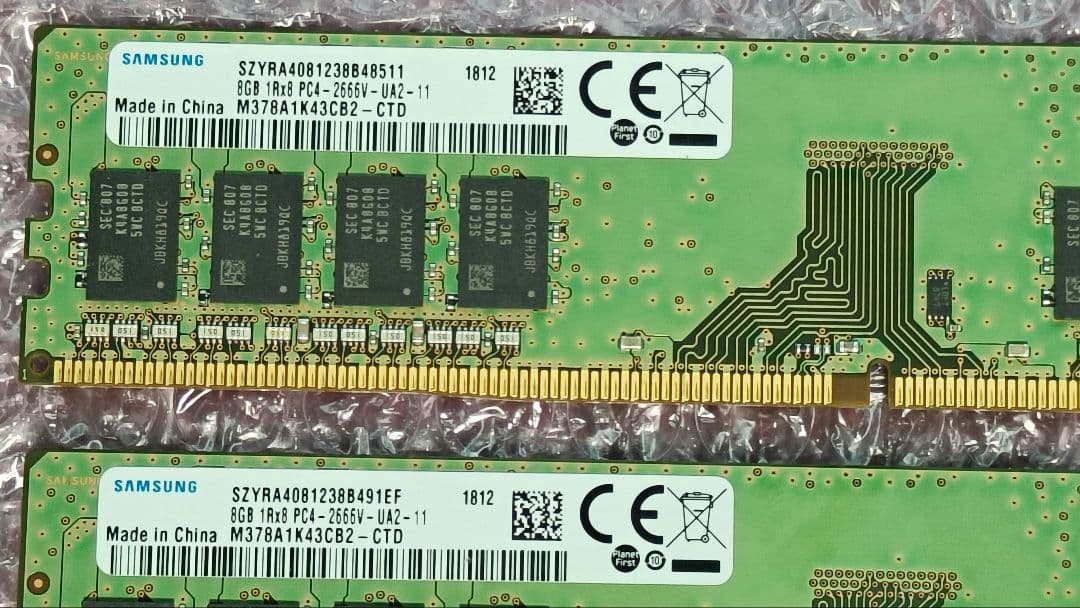 DDR4 8GBx2枚 16GB pc4-2666 動作確認済み ⑪