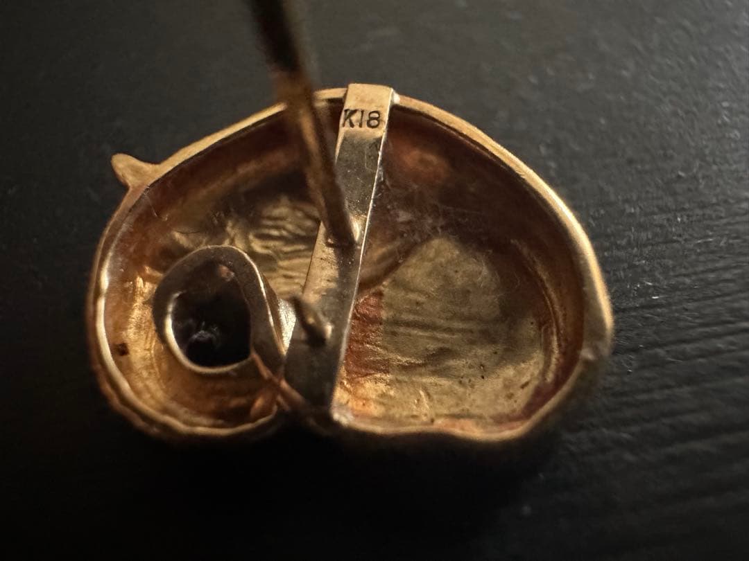 K18 象 ピンバッチ タイタック/ヴィンテージ