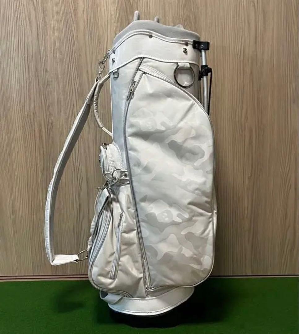 美品【キャディバッグ】マークアンドロナ　カモフラ　スカル　スタンド式　3点式