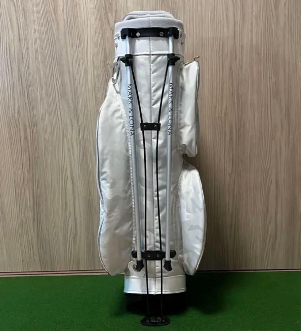 美品【キャディバッグ】マークアンドロナ　カモフラ　スカル　スタンド式　3点式