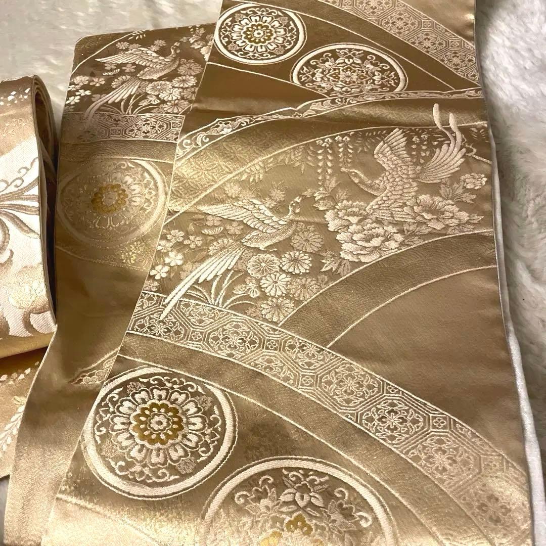 24金箔ふくれ織新品未使用帯2枚セット
