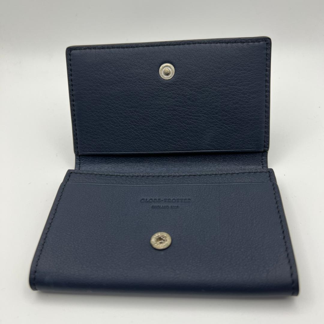 未使用品グローブトロッター☆メンズカードケース 名刺入れ ソフトレザー 本革 紺
