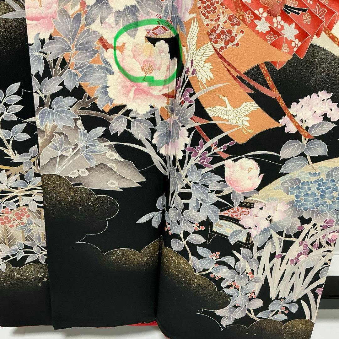 b231 正絹　振袖　友禅　金銀彩　伊達衿付　着物