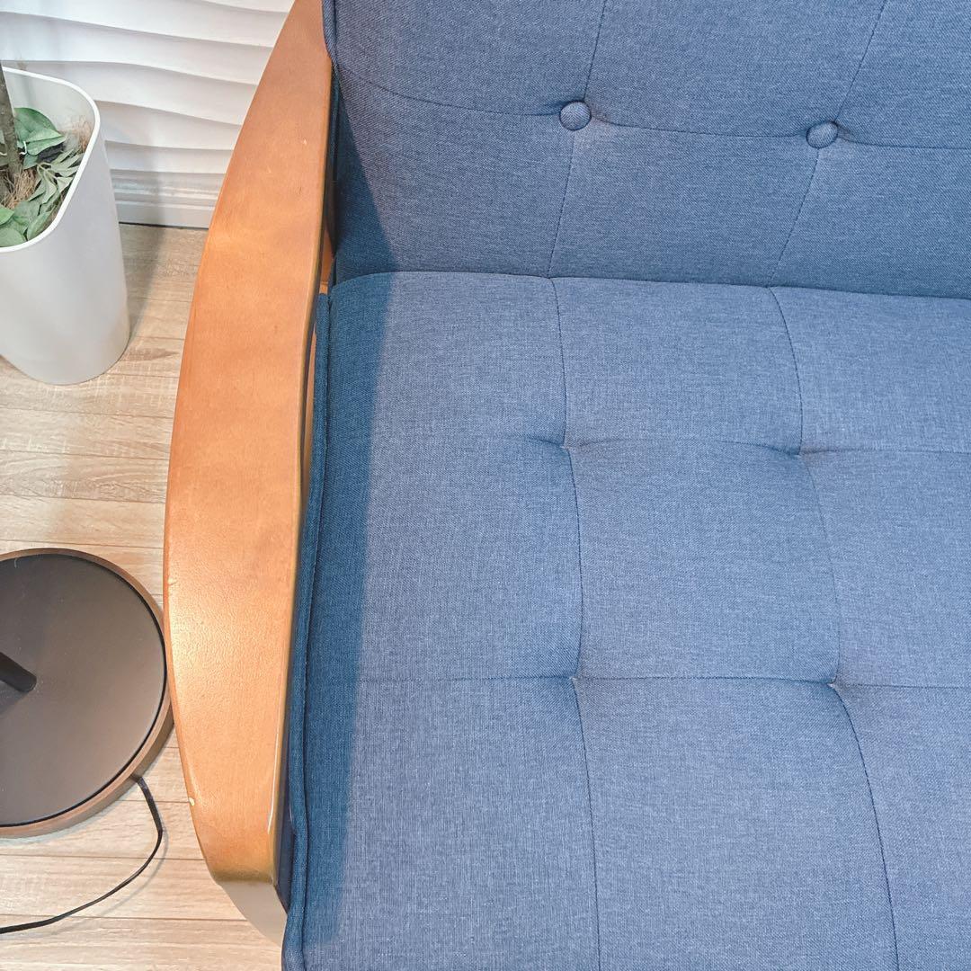 ◇大阪府 神戸市 配達料無料！◇ニトリ◇コンパクトソファ◇天然木フレーム布張り◇