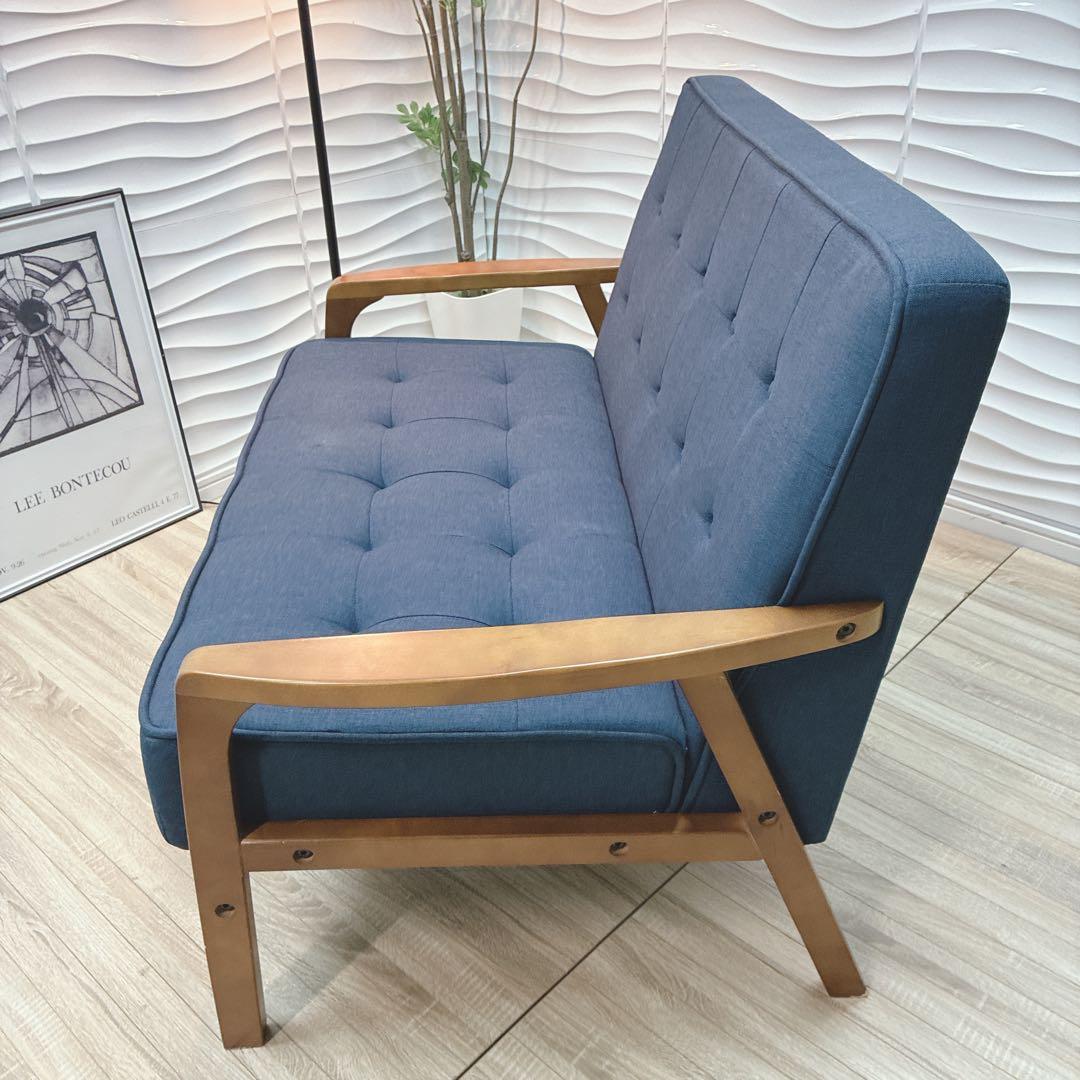 ◇大阪府 神戸市 配達料無料！◇ニトリ◇コンパクトソファ◇天然木フレーム布張り◇