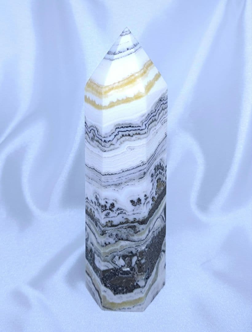 デンドリ カルサイト　ポイント　六角柱　ビッグサイズ　オレンジカルサイト