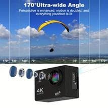 4Kアクションカメラタッチスクリーン170°広角フィッシュアイレンズ32GB付