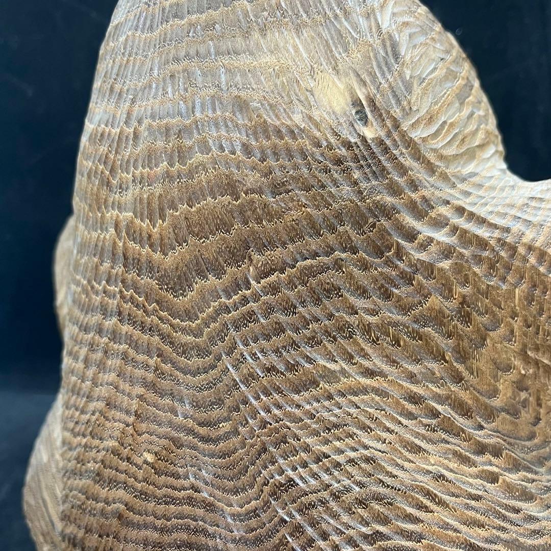 【匿名発送】木工品　彫刻　木彫　置物　ゴリラ　一点物　アンティーク　木彫り