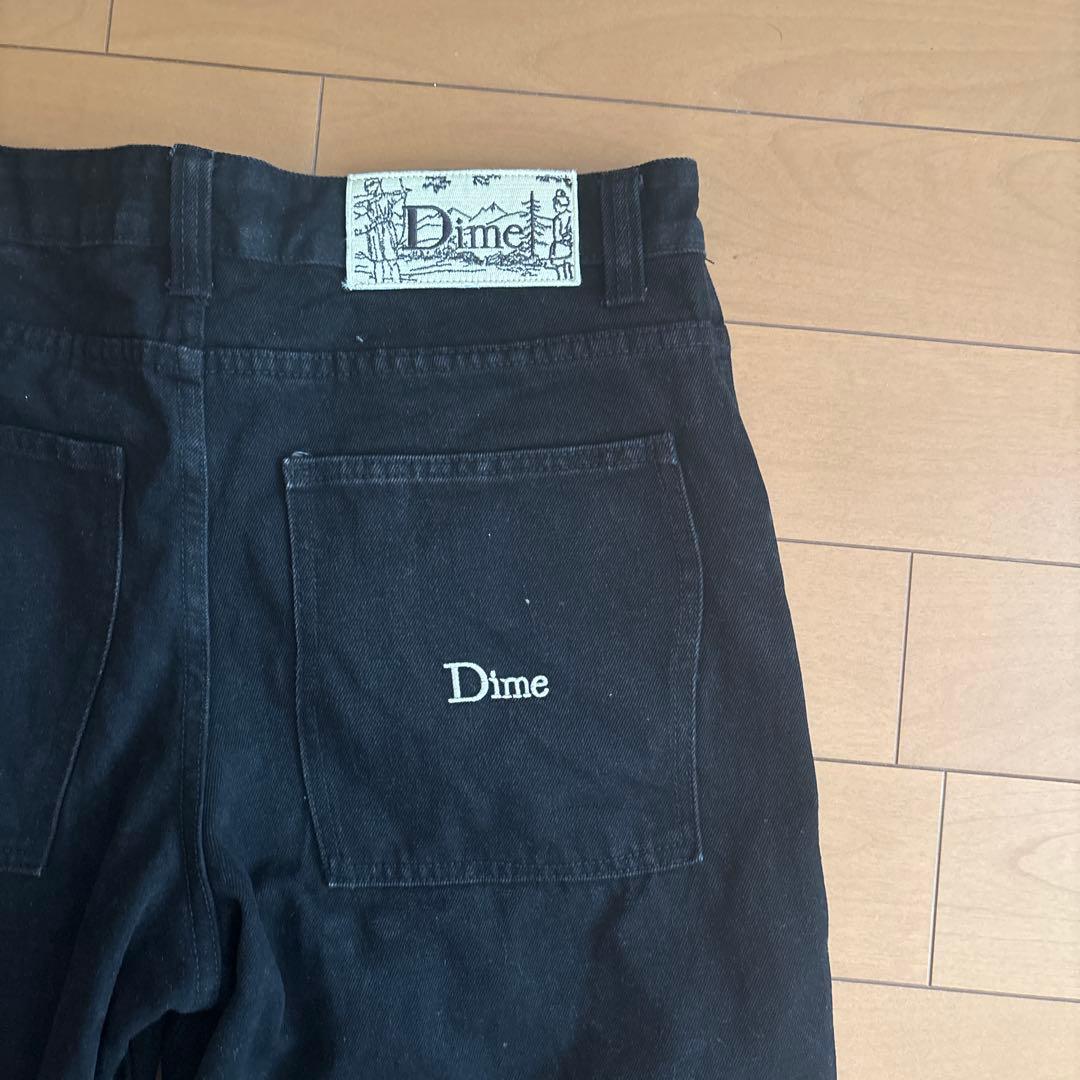 Dime 黒 ストレートデニムパンツ