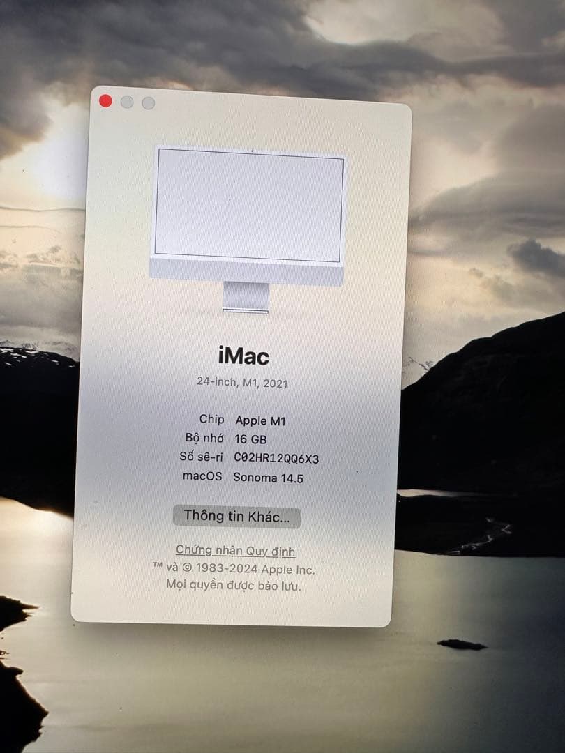 Macデスクトップ IMAC 24inch M1 Ram 16 SSD 512G