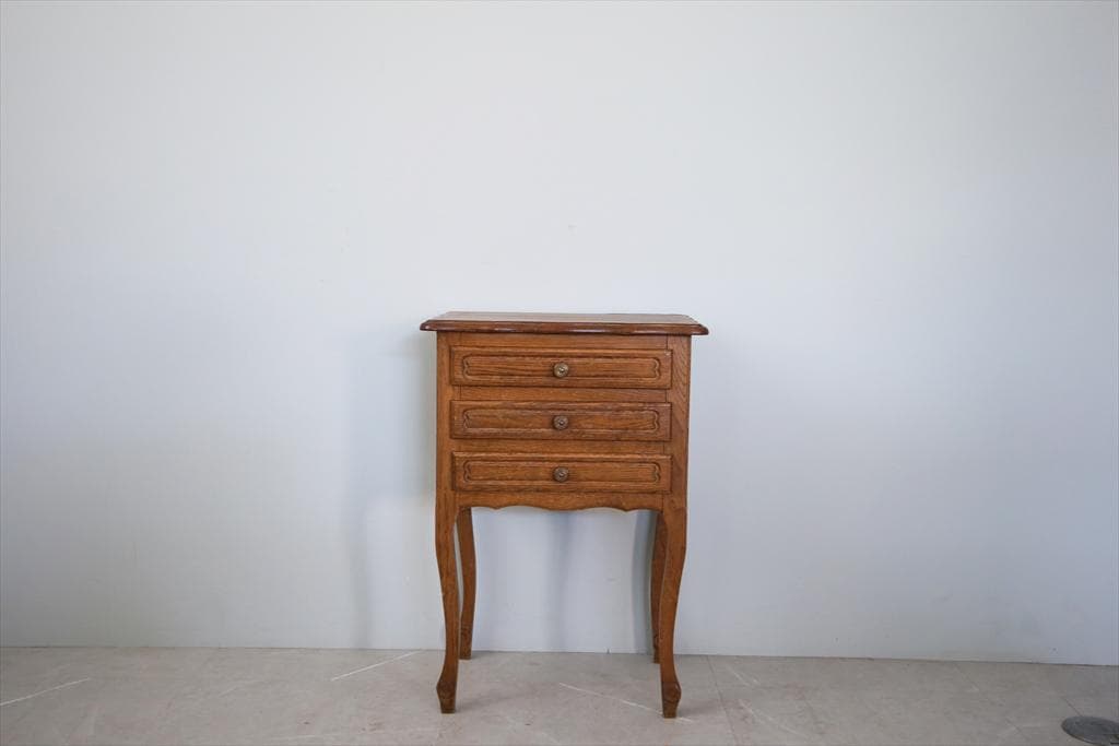 フランスアンティーク木製ベッドサイドキャビネット/ナイトテーブル90-143-1