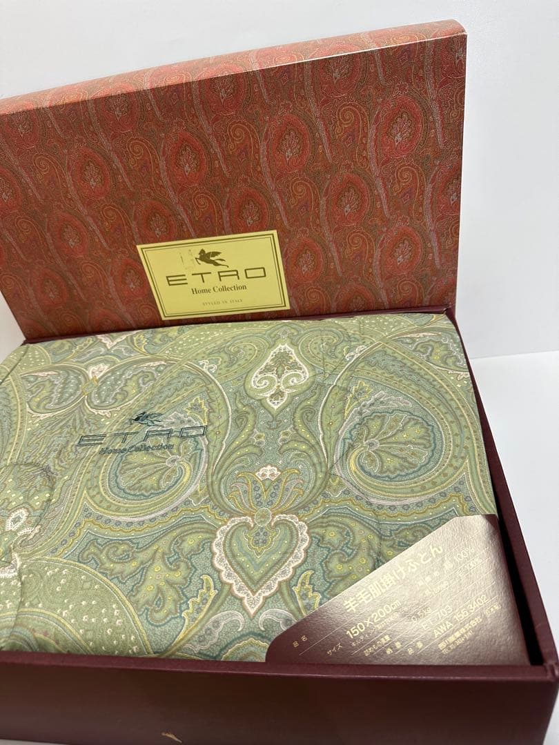【未使用品】ETRO エトロ 羊毛 肌掛け ふとん 布団 ※管理No.a8 ※