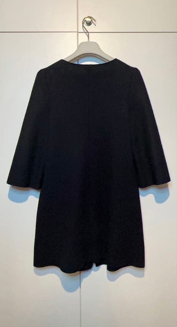 桜*様 フォクシー FOXEY ミラネーゼ ノーカラー ウールワンピース コート