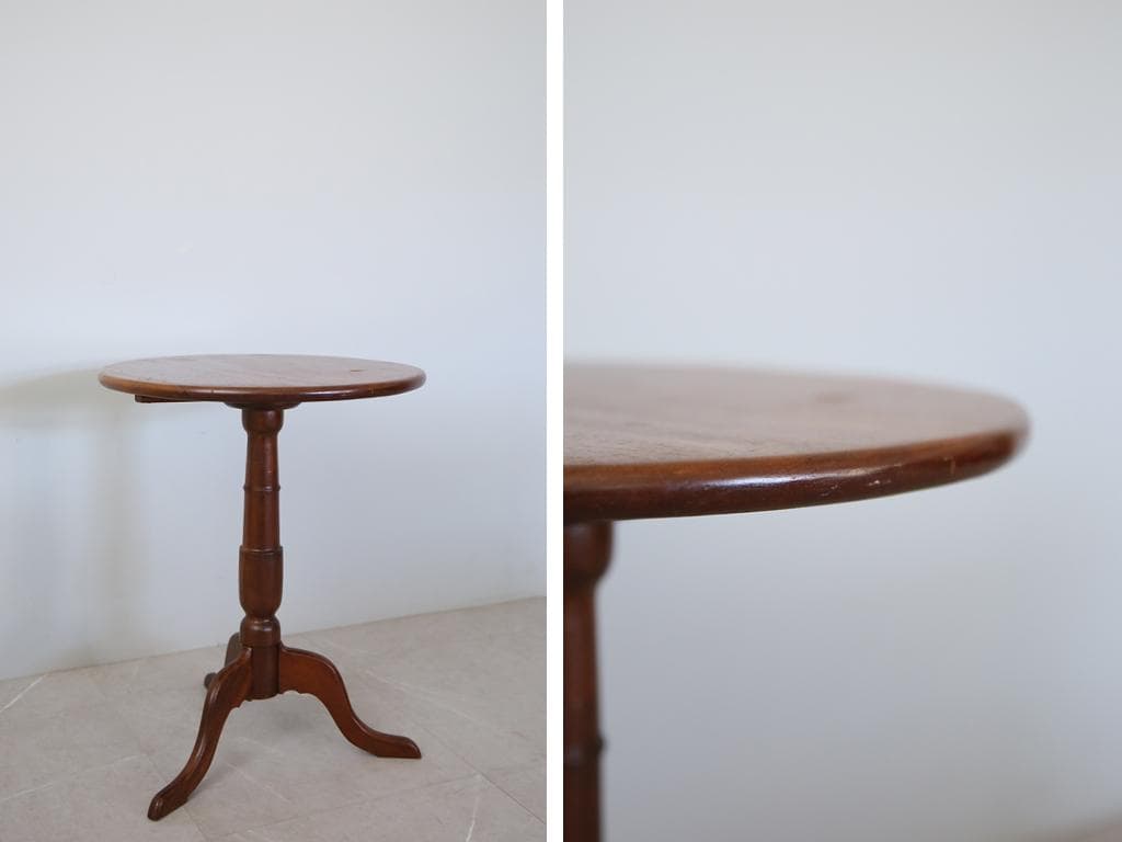 英国アンティーク木製サイドテーブルj/オケージョナル/作業机/飾り棚(89-53