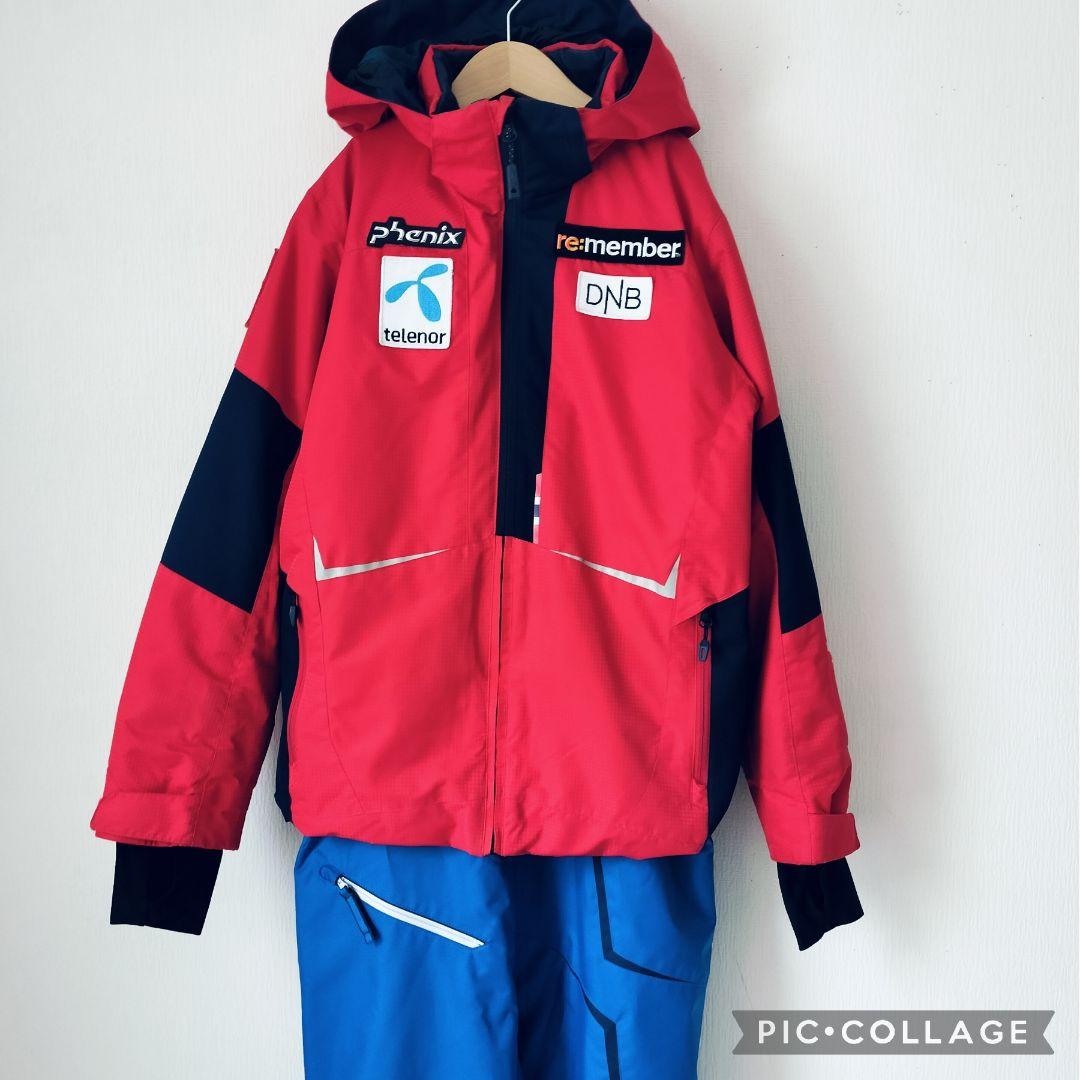 美品☆phenix アルペンモデル　スキーウェア 男の子 160 赤青　上下