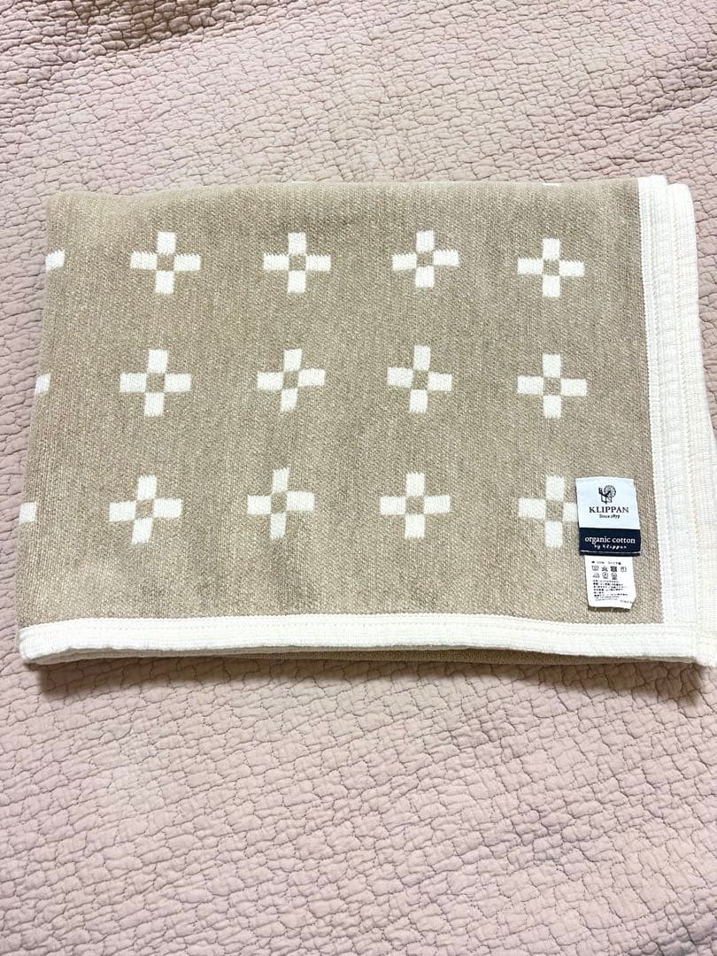 KLIPPAN シュニールコットンブランケット ハーフ シャーンスンドエクリュ