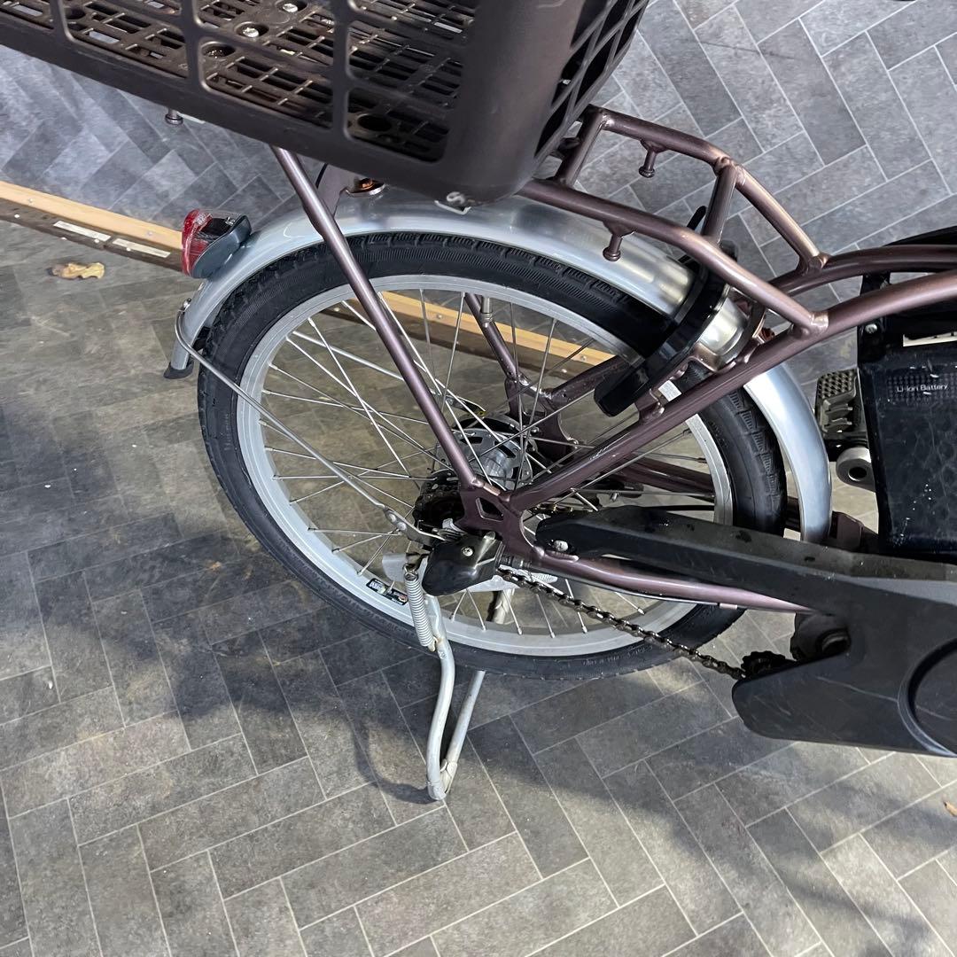 電動アシスト自転車 パープル 前後バスケット付き
