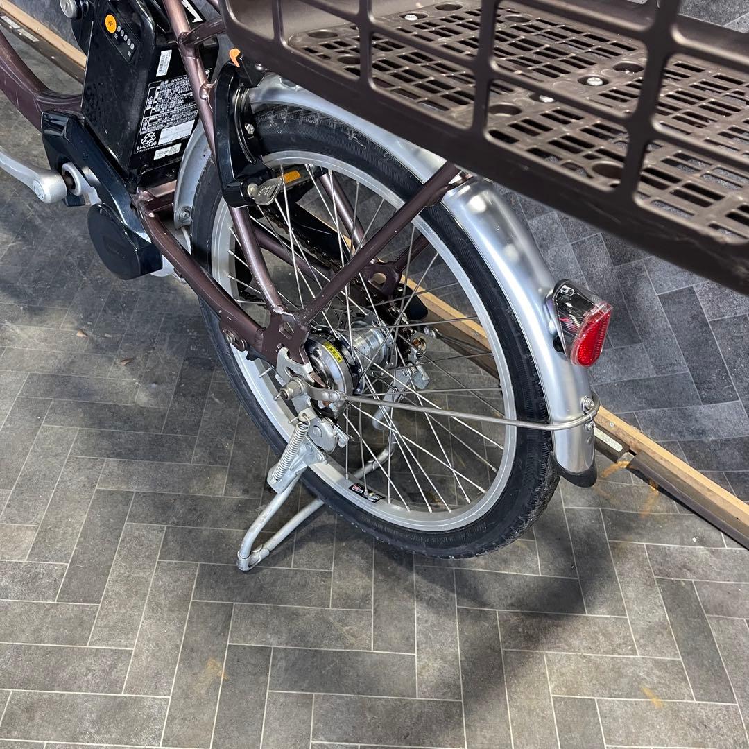電動アシスト自転車 パープル 前後バスケット付き