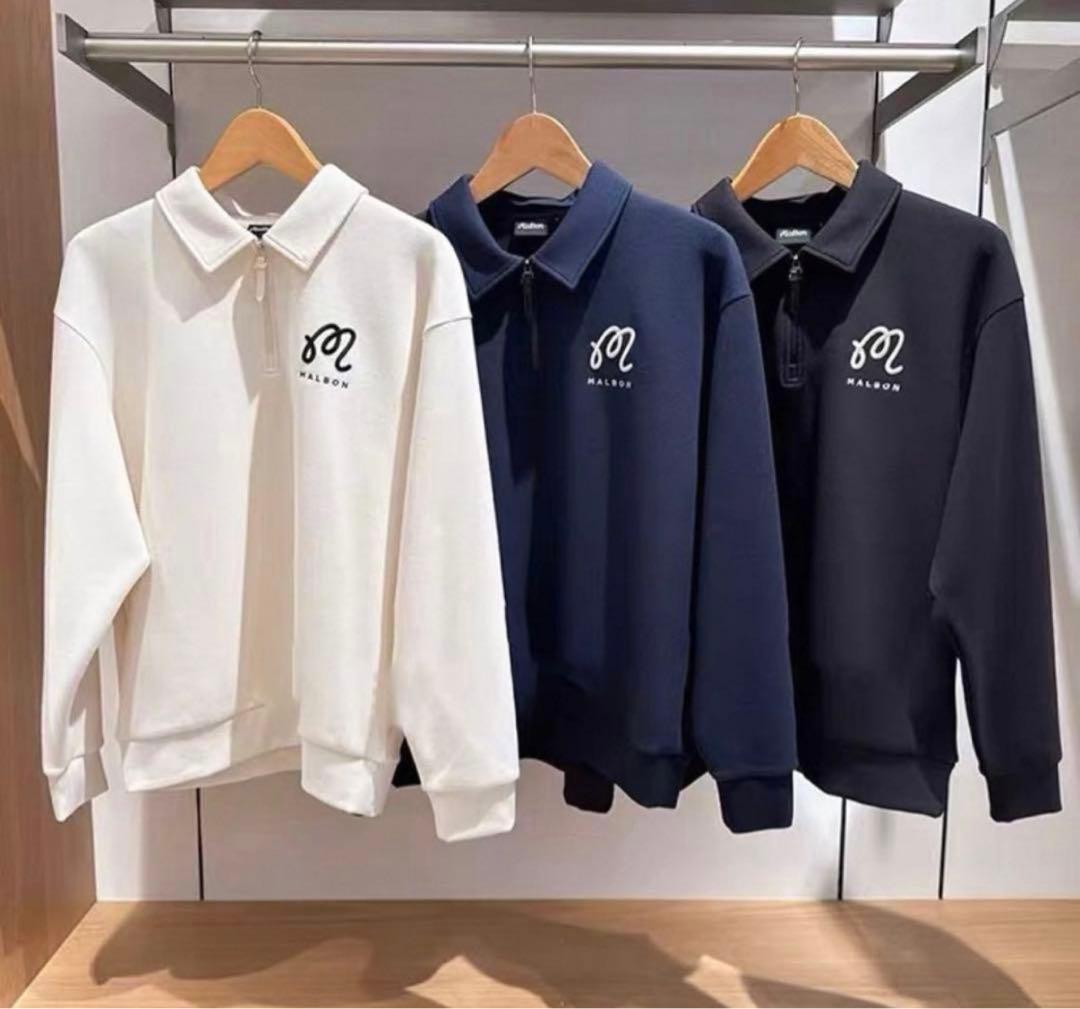 即日発送新品ゴルフ MALBON GOLF 長袖ハーフジップスウェット XXL