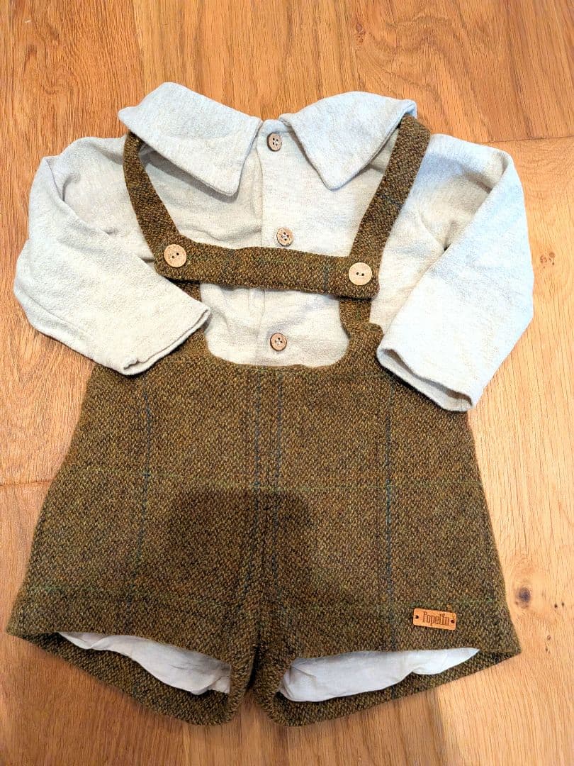 Popelin サロペットパンツ 12-18m　1＋トップス 12m　セット売り