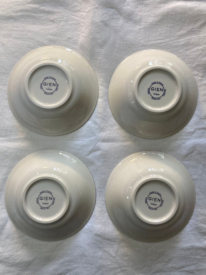 新品未使用 ジアン／GIEN チューリップ／ブラック シリアルボール4枚セット