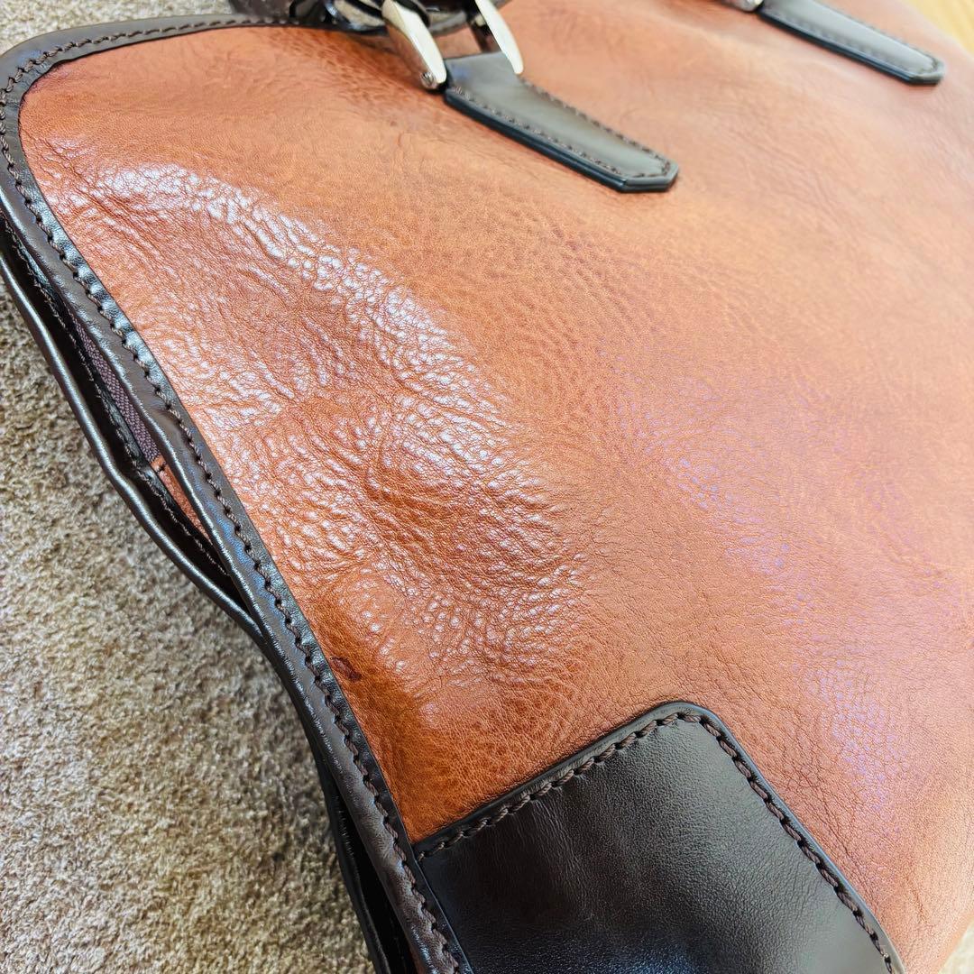 STEFANOMANO オールレザー　ブリーフケース　ビジネスバッグ　アルチェ