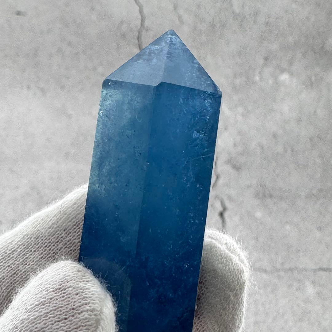 G-116アクアマリン六角ポイント　水色原石　天然石　パワーストーン