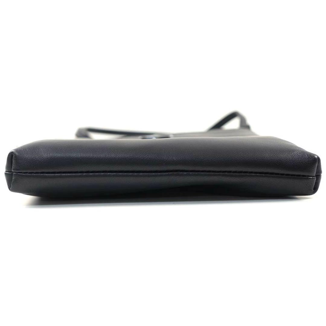 E*i様 ヴィヴィアン　ブラックレザーショルダーバッグ　男女問わずいけます！　レ