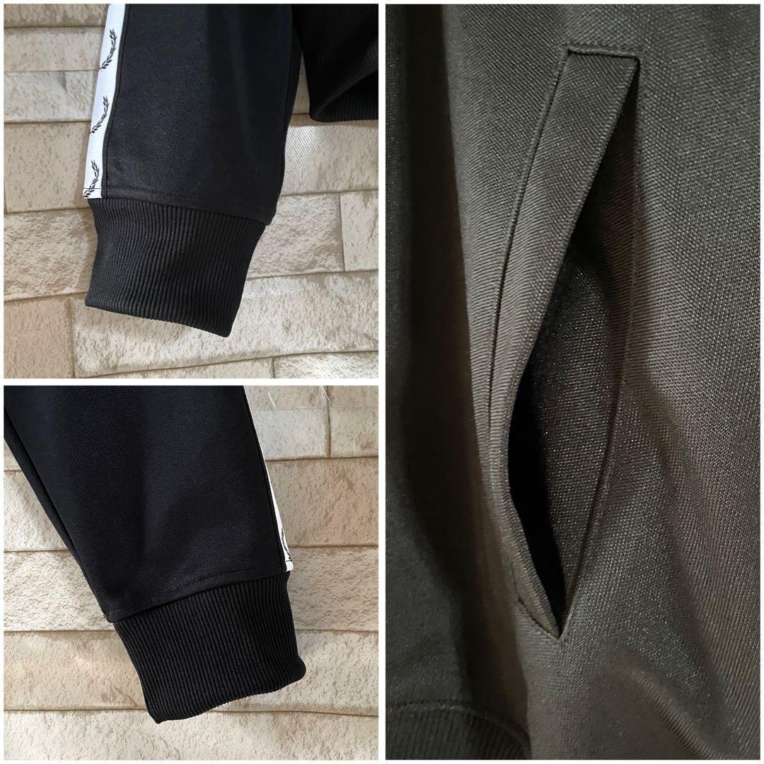 フレッドペリー トラックジャケット ジャージ ポルトガル製 刺繍 黒 M