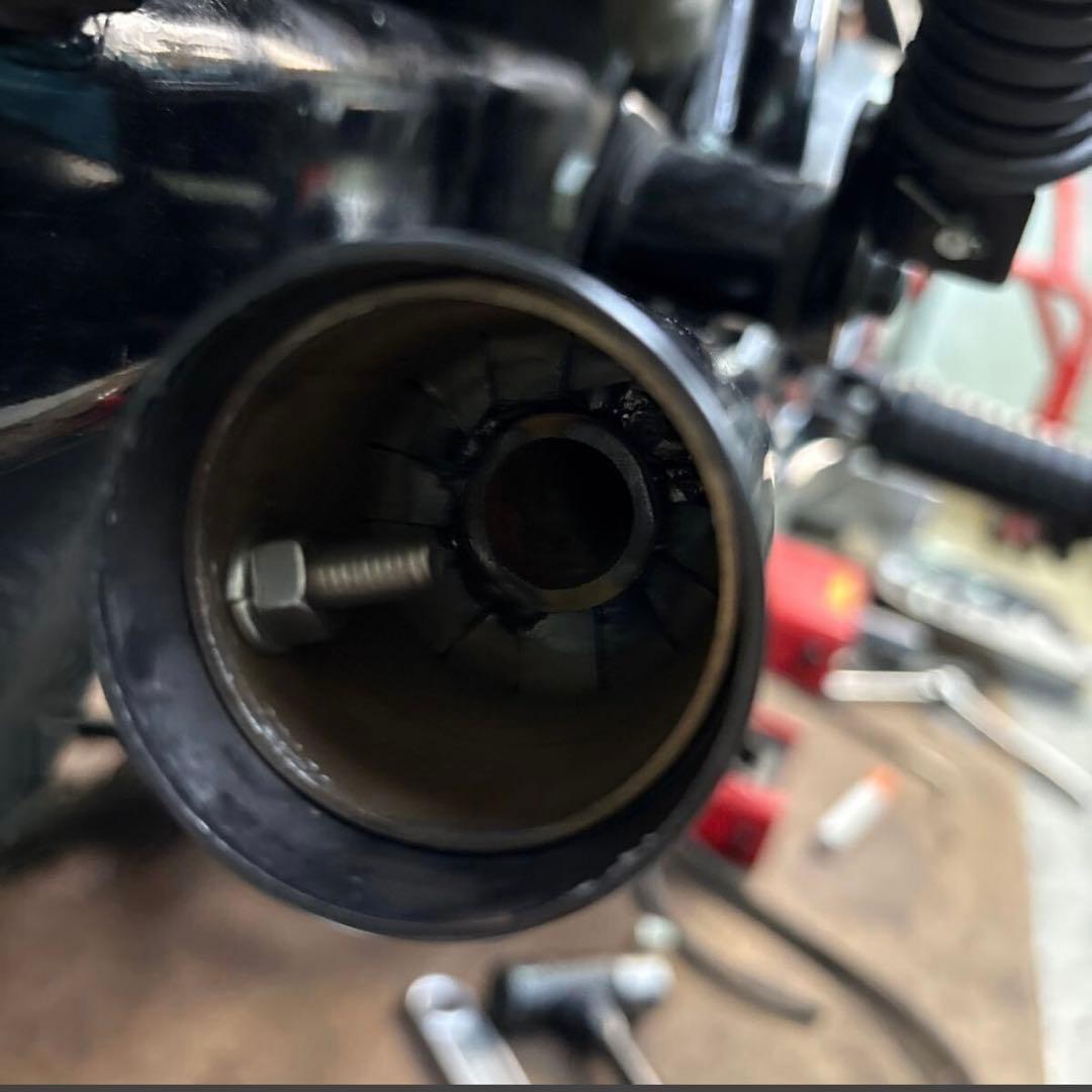 も*様 エストレア250 ワンオフヨシムラ風ショート菅スリップオン