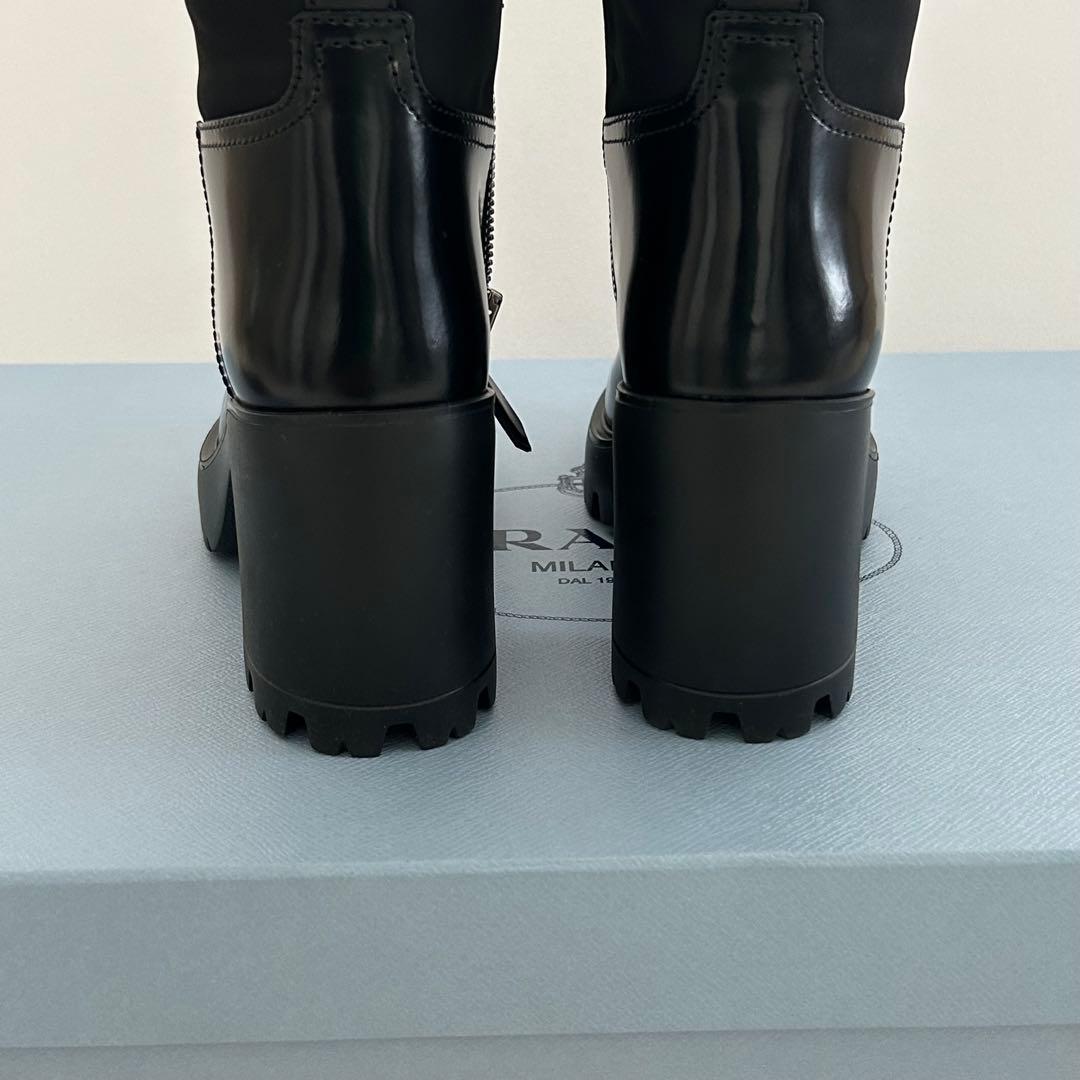 PRADA プラダ　ロゴレザー　Re-Nylon リナイロン　ブーツ　新品未使用