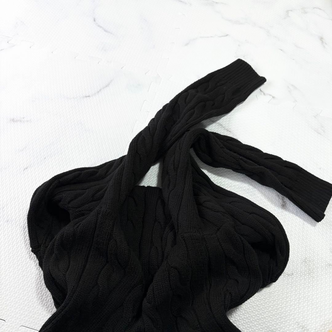 ✨大人気✨ ポロラルフローレン現行QR黒　ケーブルニットM