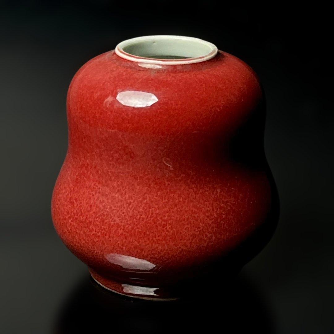 唐物 辰砂水丞 水洗 大清康煕年製 款 中国古玩 美術 SH89