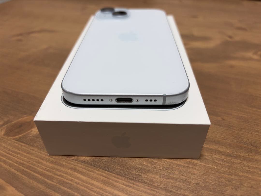 Apple iPhone 15 ブルー　本体,箱,ケーブル