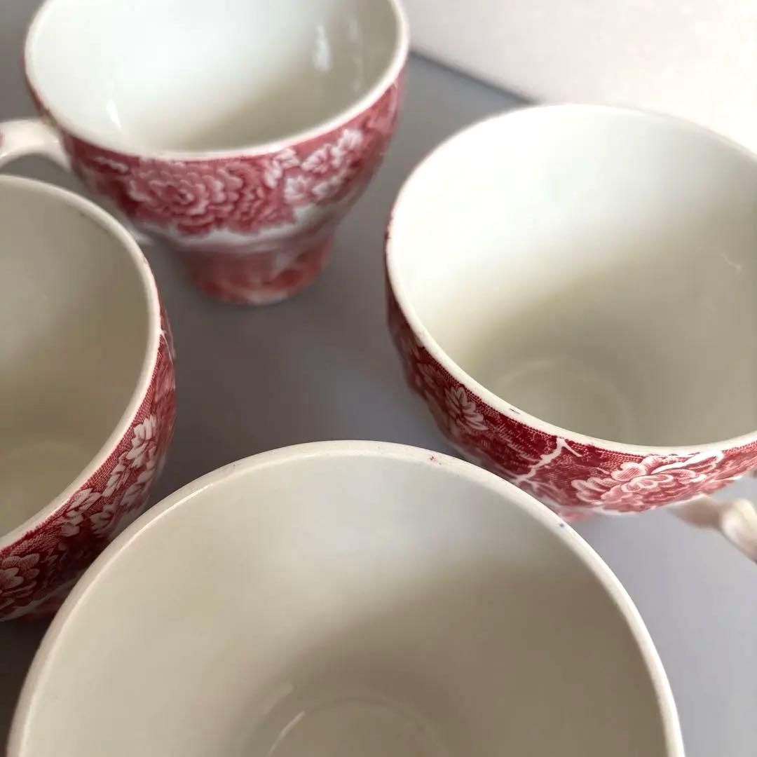 Wood&Sons/ティーカップ&ソーサー4客/エノクウッズ レッド