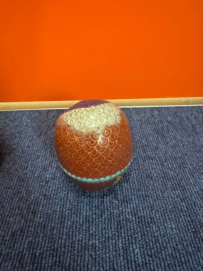 1852   七宝焼　景泰藍　碗1客　茶入1客　フクロウ1客