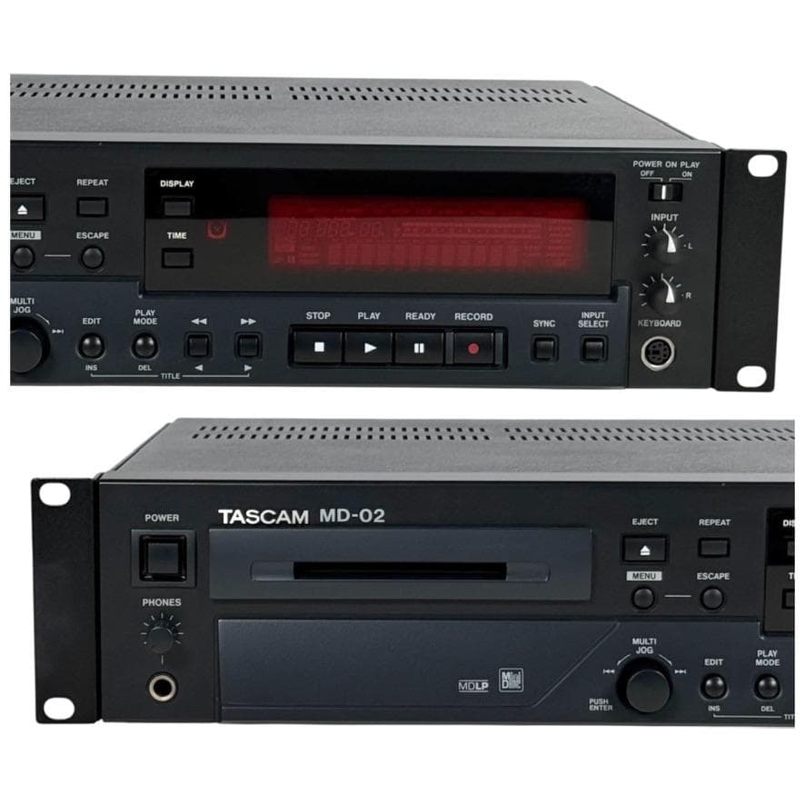 MD録音履歴4時間・TASCAM MD-02 MDLP対応 業務用MDデッキ