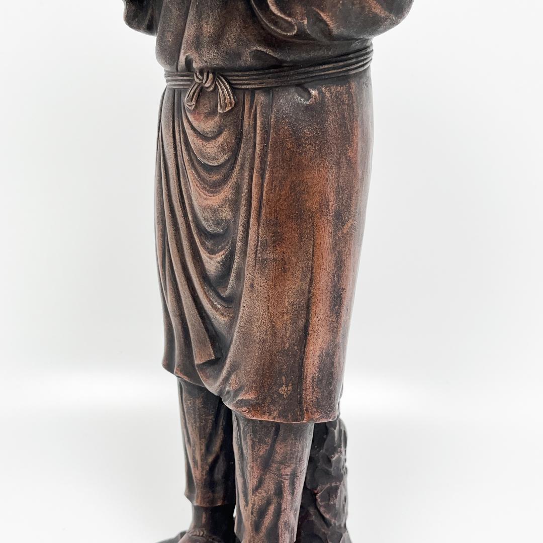 二宮金次郎 備前焼 桃蹊堂 置物 縁起物 オブジェ インテリア 骨董 昭和レトロ