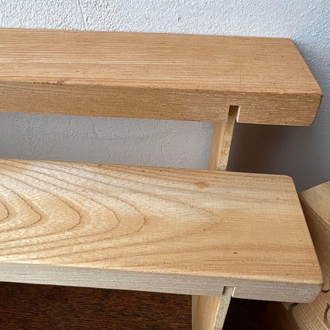 木製 ひな人形 ひな祭り 三人官女 籠 牛車 3段飾り コンパクト 組木 積み木